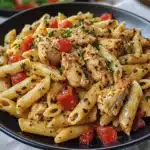 CHICKEN PASTA PRIMAVERA centered hero view, clean and uncluttered
