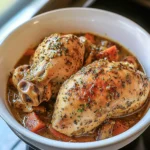 GARLIC BUTTER CHICKEN CROCKPOT centered hero view, clean and uncluttered