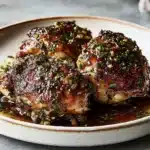 GARLIC HERB CHICKEN centered hero view, clean and uncluttered