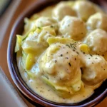GERMAN CABBAGE AND DUMPLINGS centered hero view, clean and uncluttered