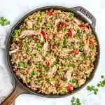 GROUND TURKEY AND RICE SKILLET centered hero view, clean and uncluttered