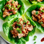 GROUND TURKEY LETTUCE WRAPS centered hero view, clean and uncluttered