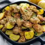 LEMON PARMESAN CHICKEN ZUCCHINI AND SQUASH centered hero view, clean and uncluttered