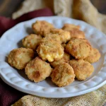 LOW CARB KETO COTTAGE CHEESE CHICKEN NUGGETS centered hero view, clean and uncluttered