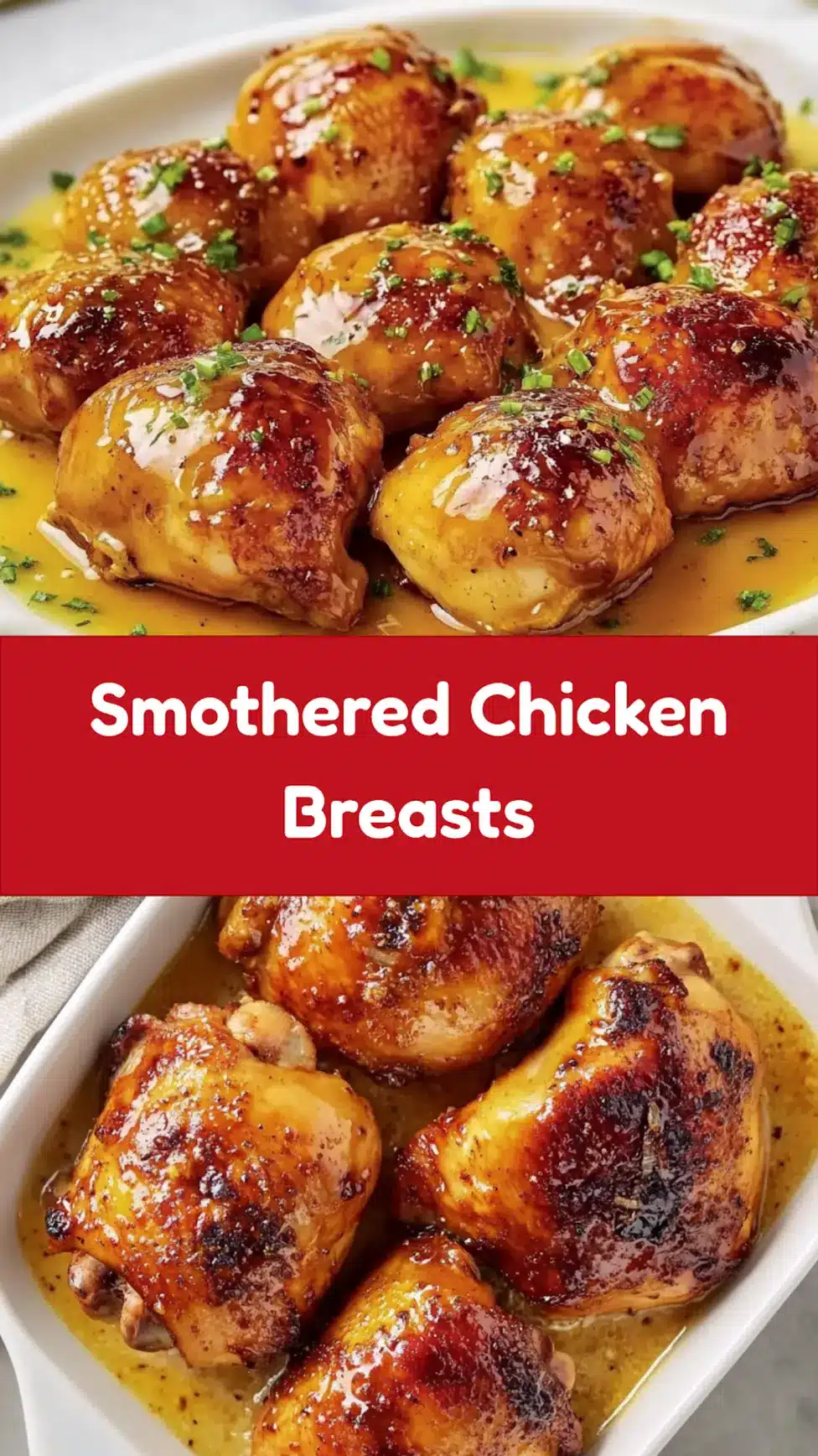 SMOTHERED CHICKEN BREASTS centered hero view, clean and uncluttered_pin