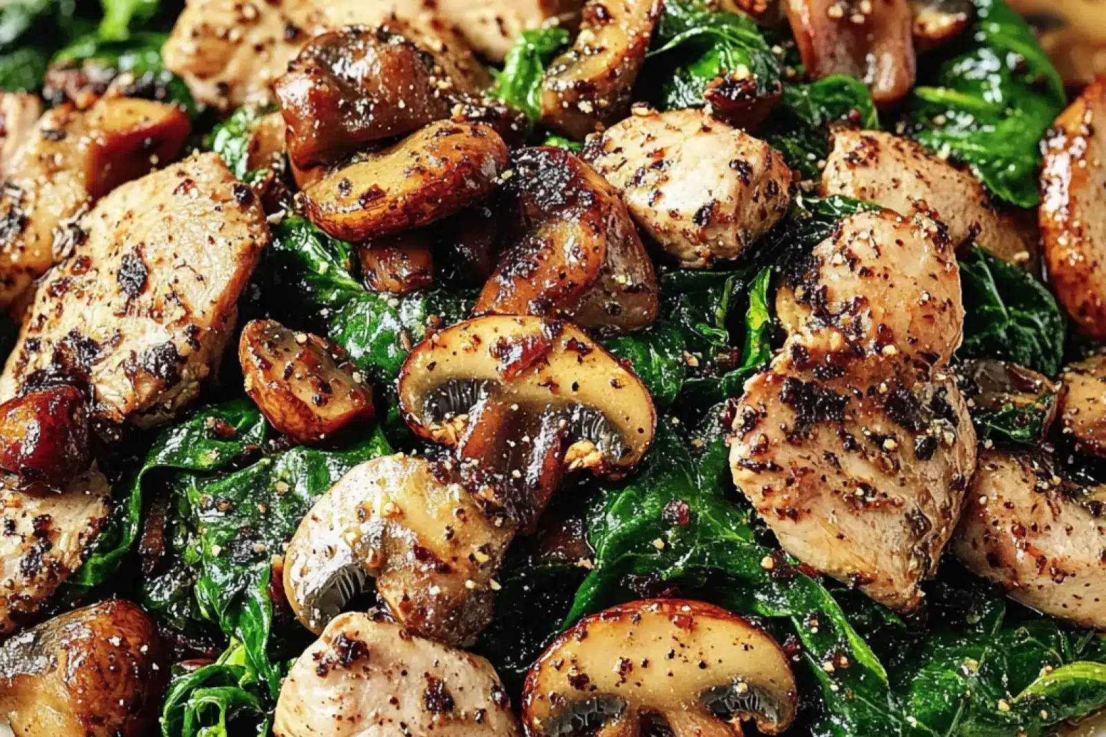 Turkey Spinach Mushroom Easy Weeknight Dinner Recipe