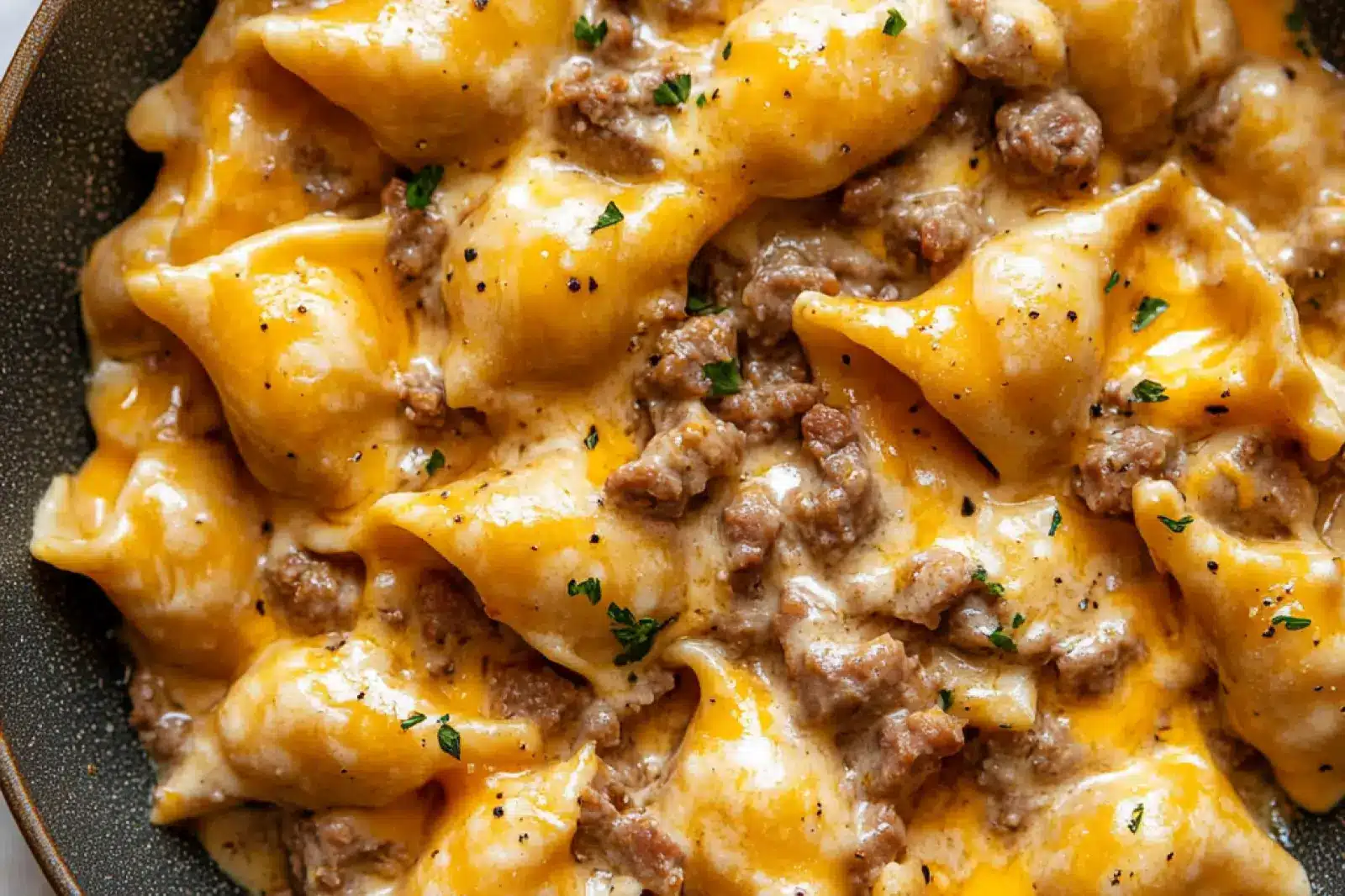 One Pan Cheesy Beef Shells Comforting Easy Weeknight Favorite