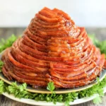 AIR FRYER BROWN SUGAR HAM recipe, served and ready to eat, easy homemade dinner