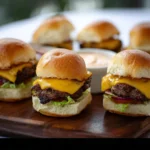 Air Fryer Cheeseburger Sliders recipe, served and ready to eat, easy homemade dinner