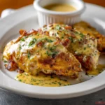 Copycat Outback Alice Springs Chicken recipe, served and ready to eat, easy homemade dish