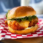 Crispy Copycat Chick fil A Chicken Sandwich recipe, served and ready to eat, easy homemade dish