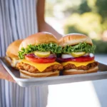 Crispy Copycat Shake Shack Chicken Sandwich recipe, served and ready to eat, easy homemade dish