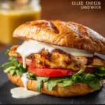 Grilled Chicken Sandwich recipe, served and ready to eat, easy homemade dish