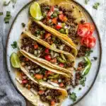 Ground Beef Tacos Homemade Seasoning recipe, served and ready to eat, easy homemade dinner