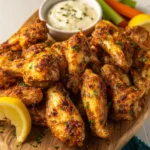 Lemon Pepper Wings recipe, served and ready to eat, easy homemade dish