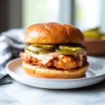 Spicy Air Fryer Chicken Sandwich recipe, served and ready to eat, easy homemade dish
