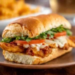 Spicy Deluxe Sandwich recipe, served and ready to eat, easy homemade dinner