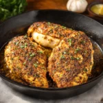 Texas Roadhouse Herb Crusted Chicken recipe, served and ready to eat, easy homemade dinner