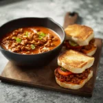 TOMATO SOUP SLOPPY JOE recipe, served and ready to eat, easy homemade dinner