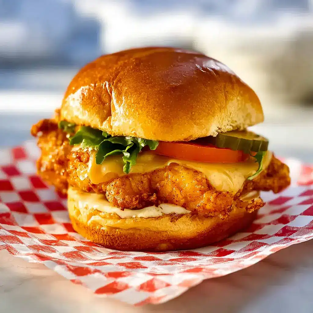 Air Fryer Chick-fil-A Chicken Sandwich recipe, served and ready to eat, easy homemade dinner