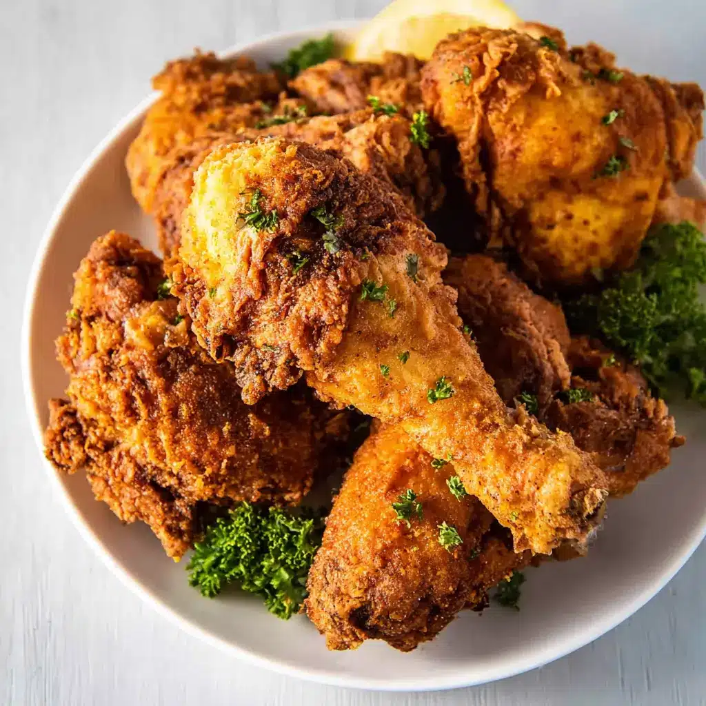 Air Fryer Fried Chicken recipe, served and ready to eat, easy homemade dinner