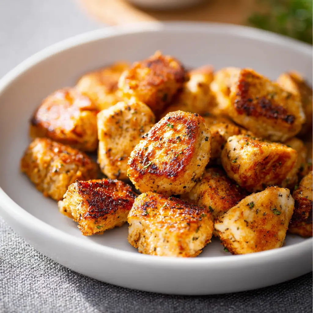 Air Fryer Grilled Nuggets recipe, served and ready to eat, easy homemade dish