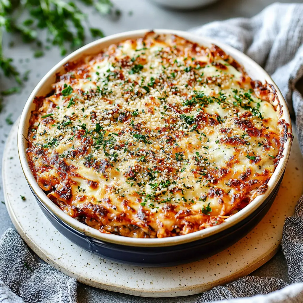 Baked eggplant parmesan served and ready to eat, easy homemade dinner