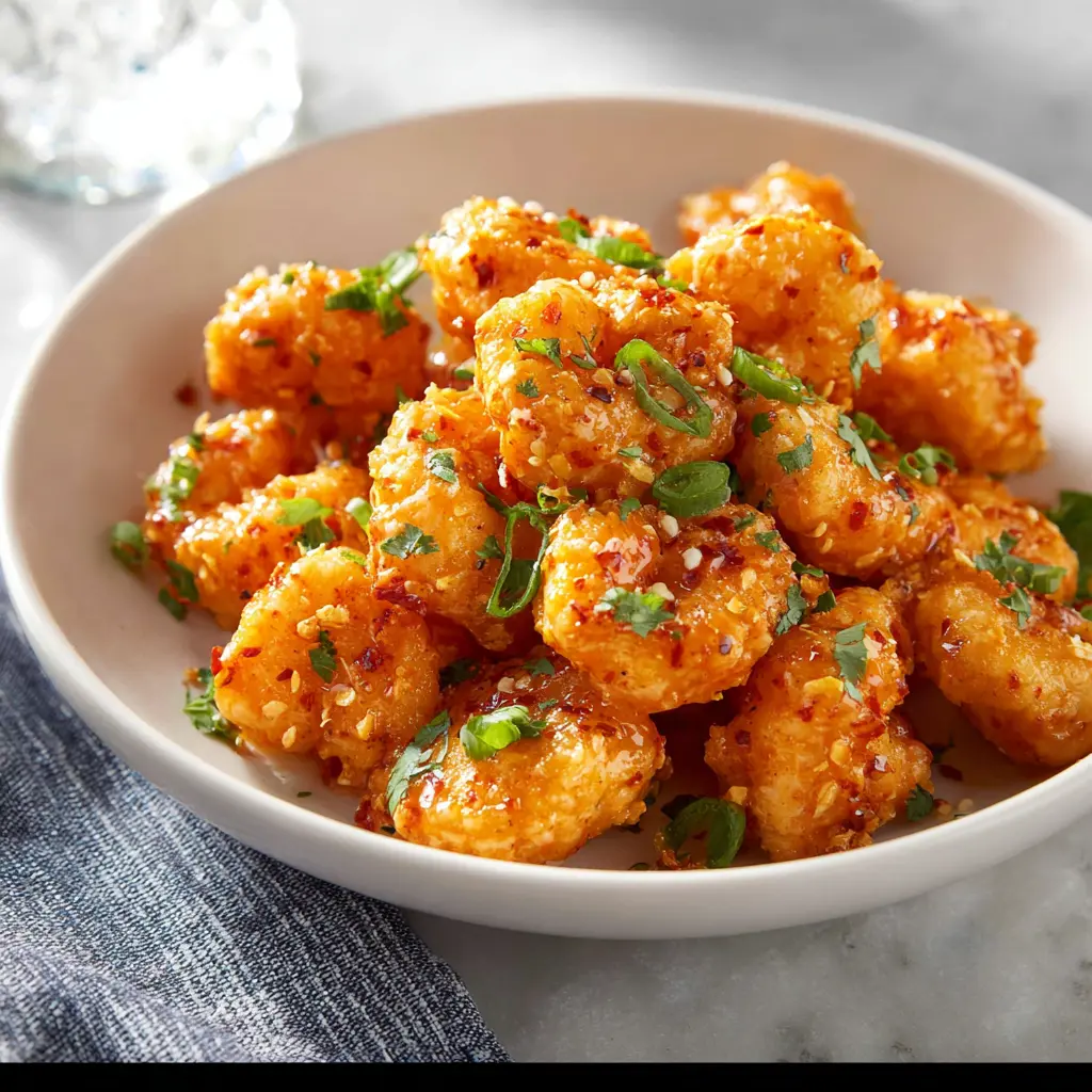 Bang Bang Shrimp recipe, served and ready to eat, easy homemade dish