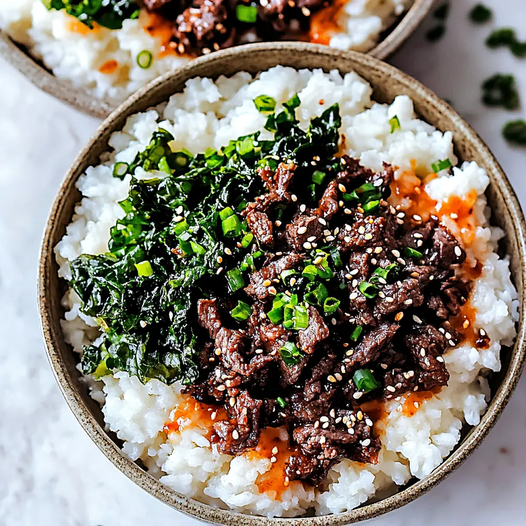 Korean Beef Bulgogi Rice Bowls Vibrant Easy Weeknight Meal 6 BEEF BULGOGI RICE BOWLS recipe, served and ready to eat, easy homemade dinner