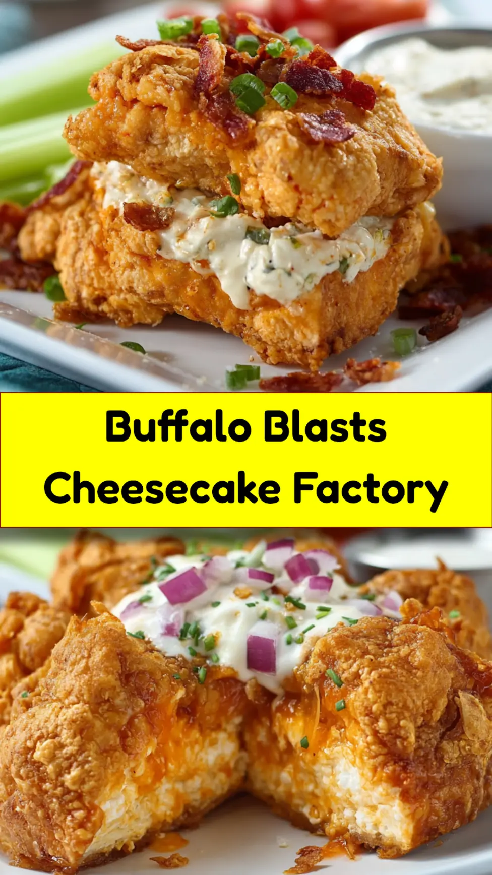 Cheesecake Factory Buffalo Blasts recipe, served and ready to eat, easy homemade dish