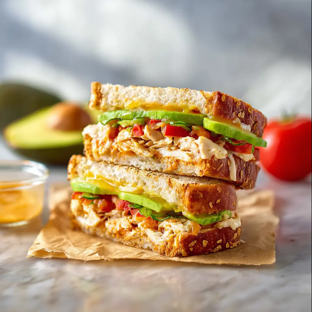 Chipotle Chicken Avocado Melt recipe, served and ready to eat, easy homemade dish