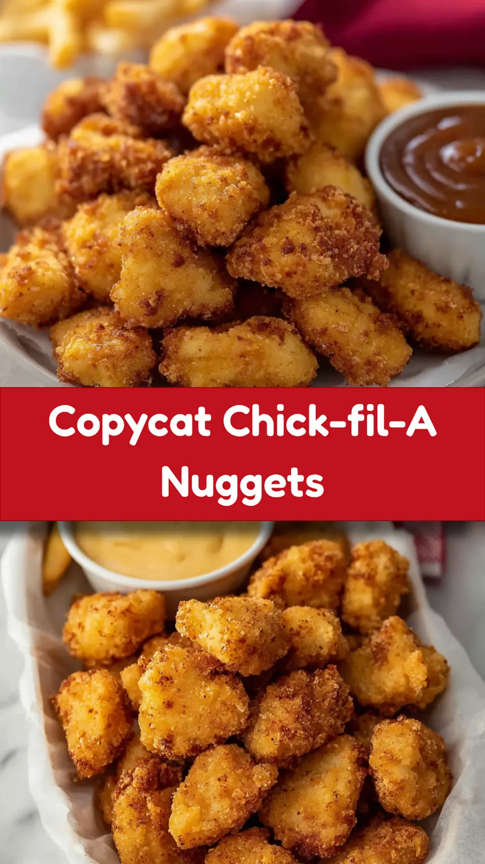 Copycat Chick-fil-A Nuggets recipe, served and ready to eat, easy homemade dinner