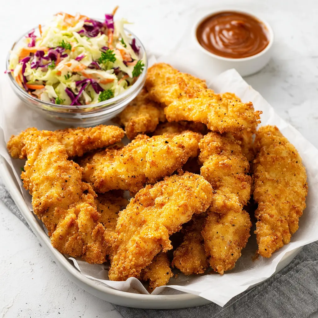 Copycat Raising Cane Chicken Tenders recipe, served and ready to eat, easy homemade dish