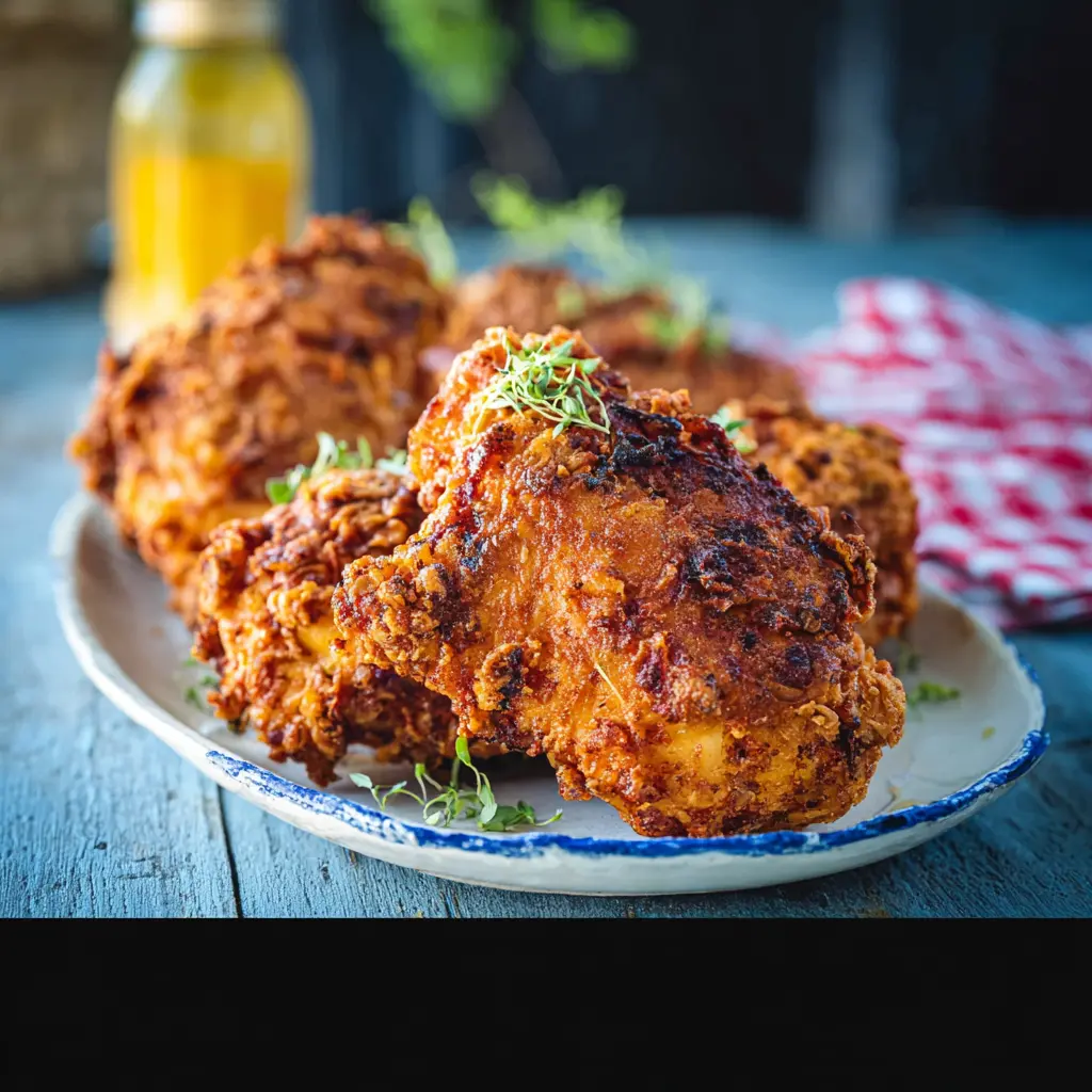 Crispy Air Fryer Buttermilk Fried Chicken served golden and ready to eat
