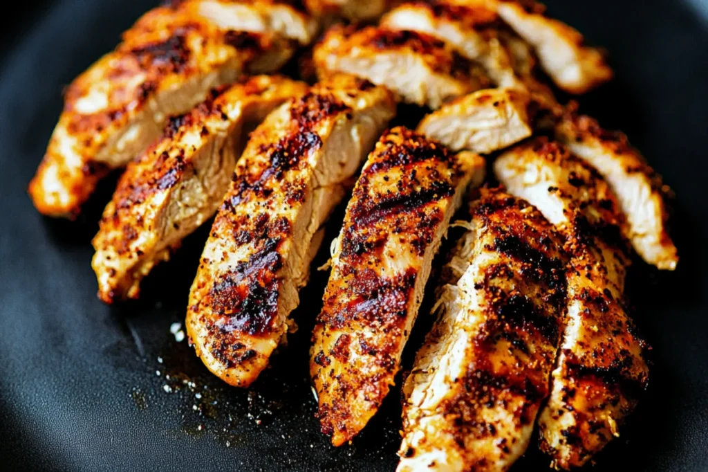 Crispy Air Fryer Chicken Breast recipe, served and ready to eat, easy homemade dinner
