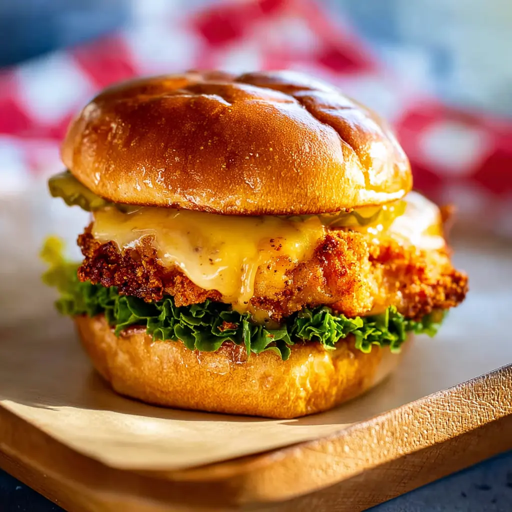 Crispy Copycat Chick-fil-A Chicken Sandwich served and ready to eat, homemade recipe