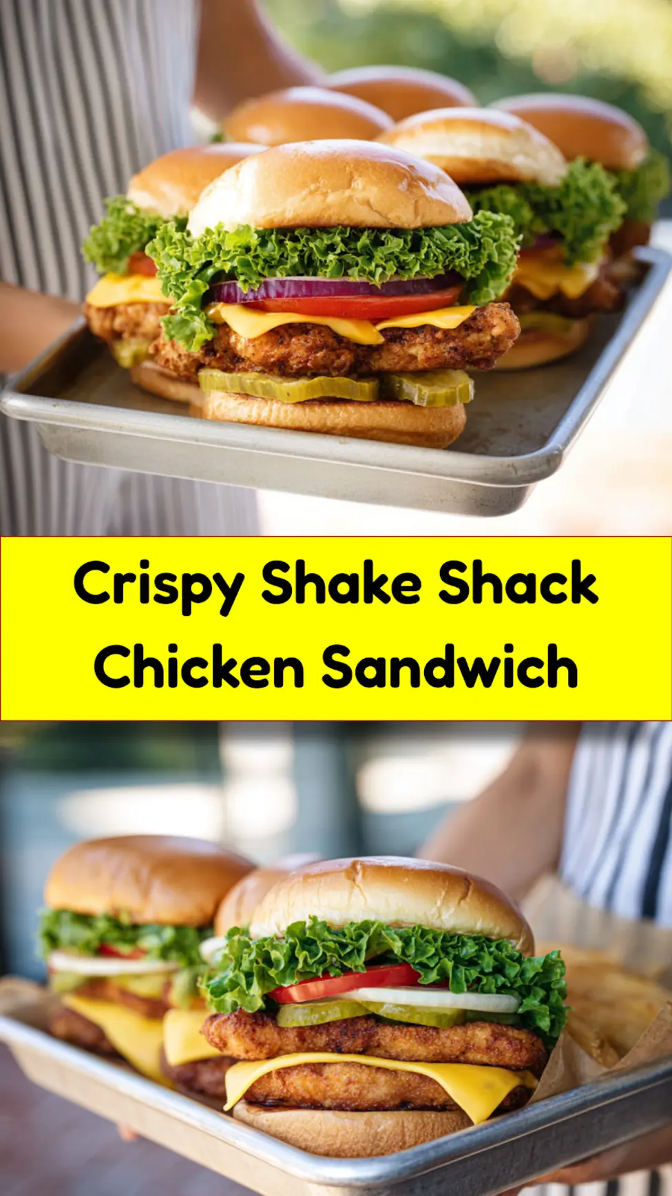 Crispy Copycat Shake Shack Chicken Sandwich recipe, served and ready to eat, easy homemade dish