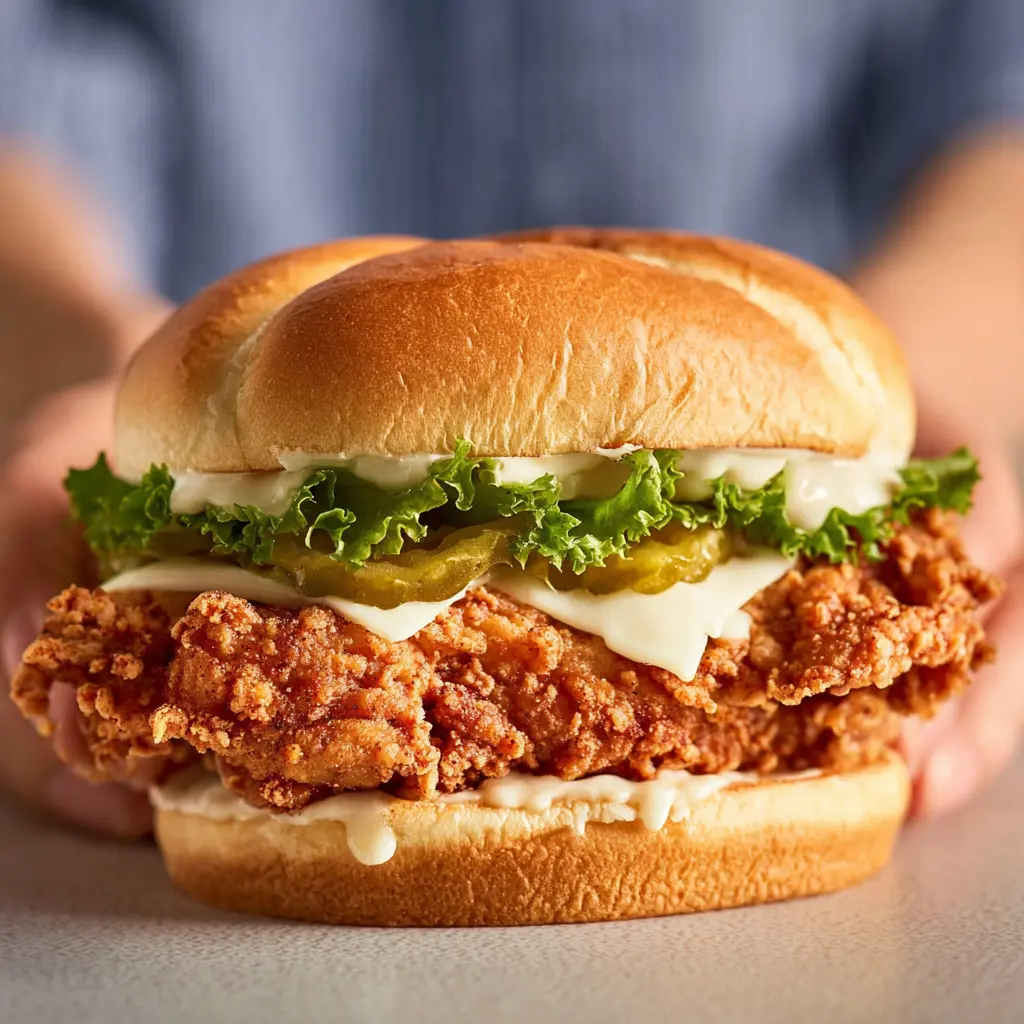 Extra Crispy KFC Chicken Sandwich recipe, served and ready to eat, easy homemade dish