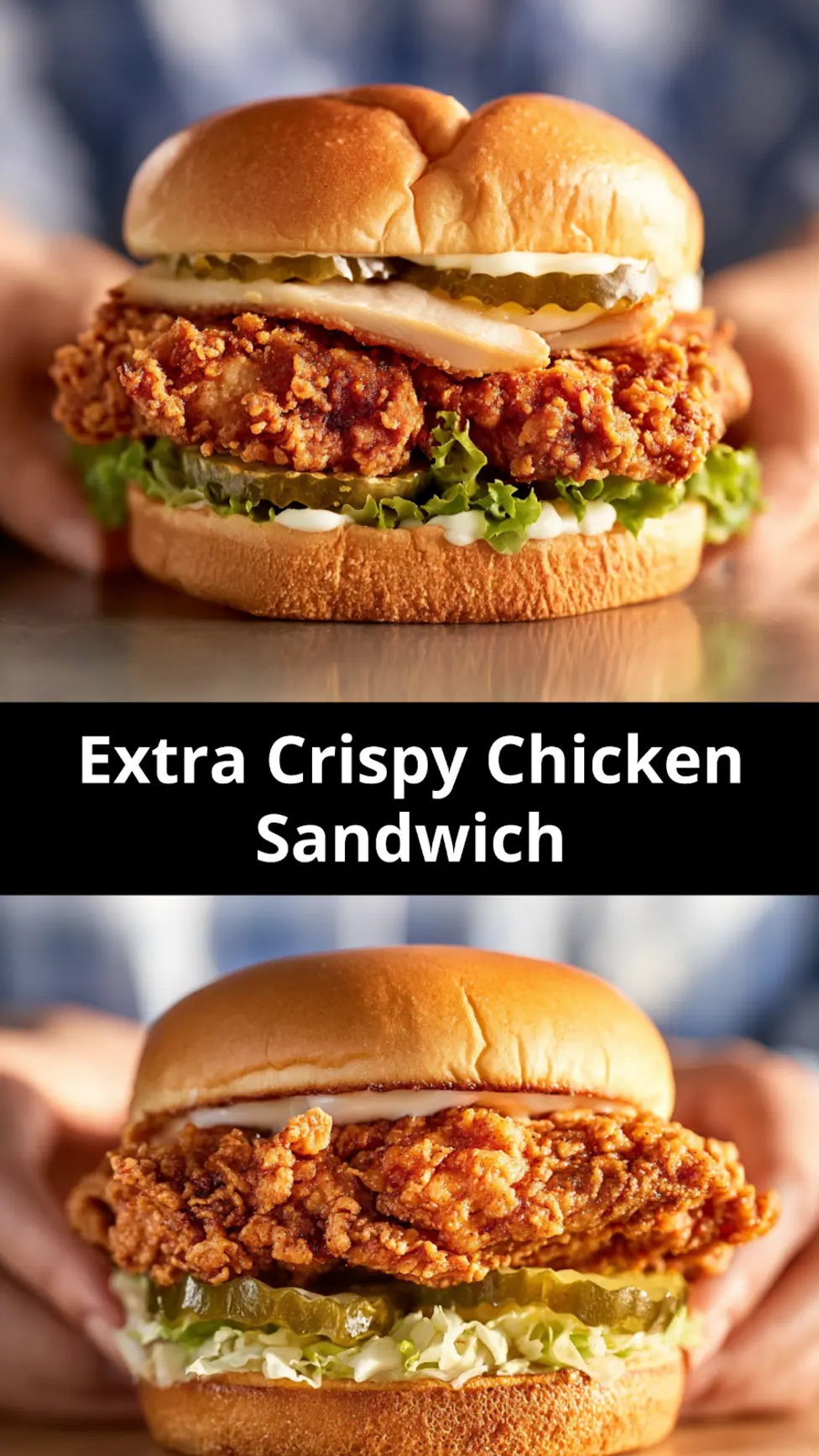 Extra Crispy KFC Chicken Sandwich recipe, served and ready to eat, easy homemade dish