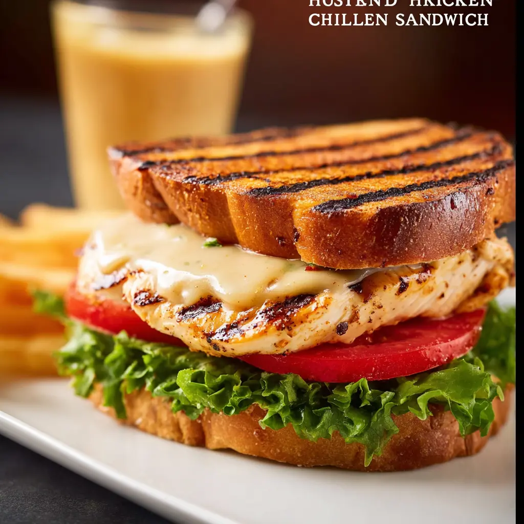 Grilled Chicken Sandwich recipe, served and ready to eat, easy homemade dish