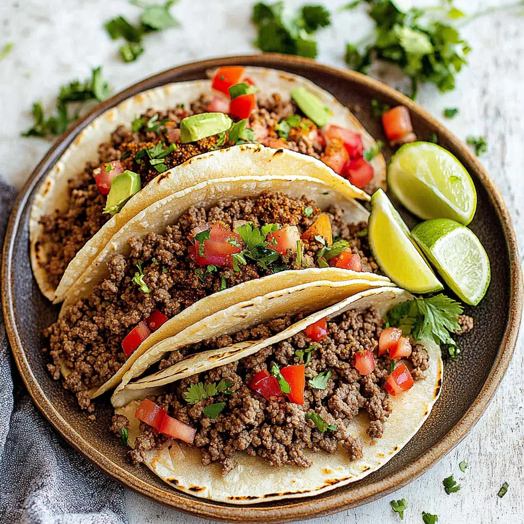 Ground Beef Tacos Homemade Seasoning recipe, served and ready to eat, easy homemade dinner