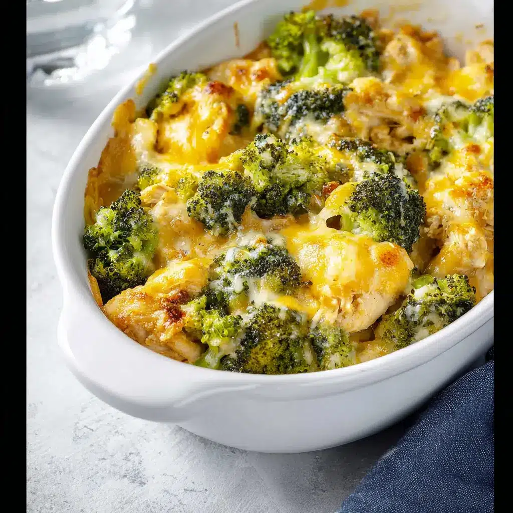 Keto Chicken Casserole Broccoli Cheese recipe, served and ready to eat, easy homemade dinner