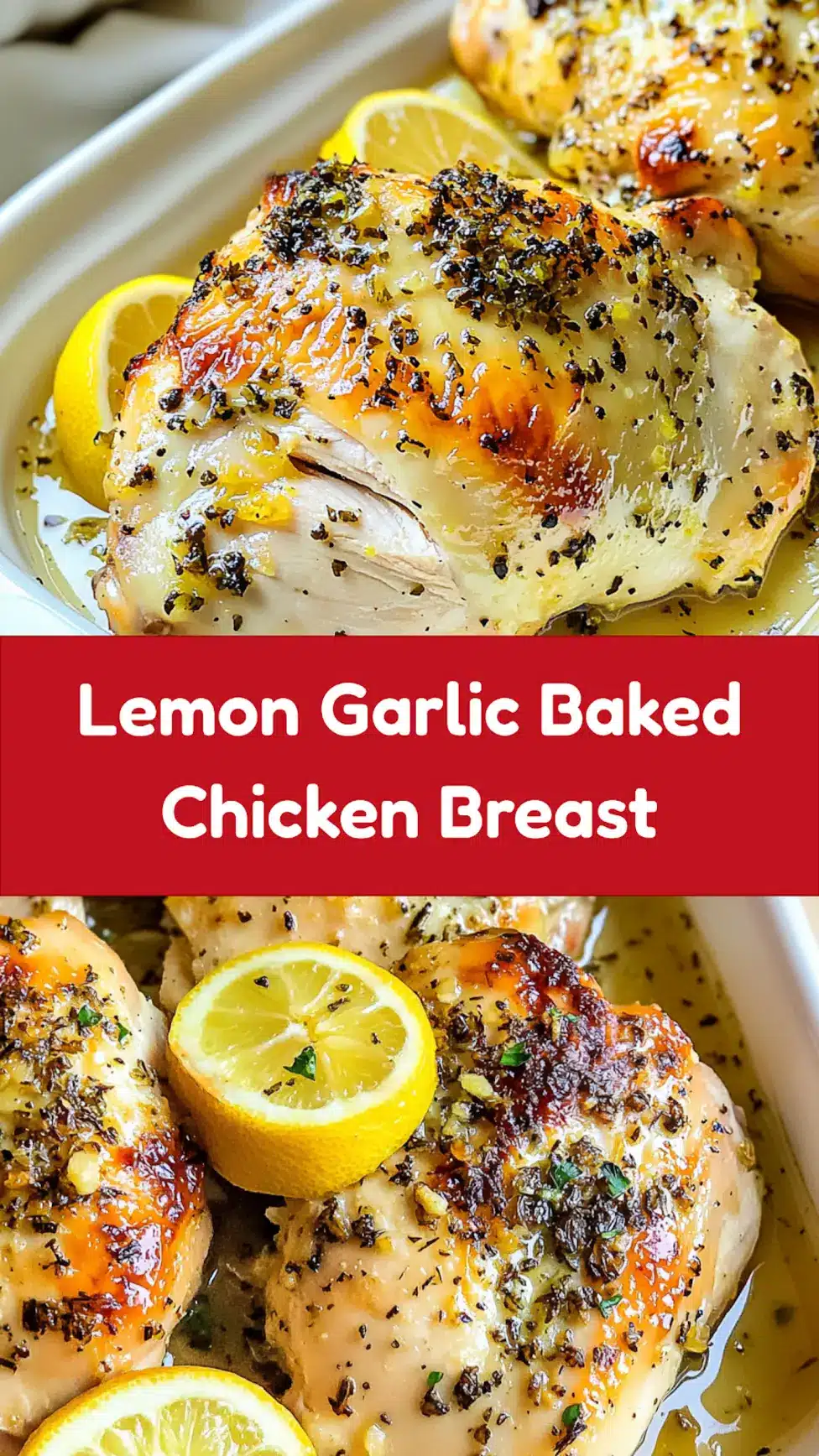 Baked Chicken Breast Lemon Garlic Cozy Perfect Weeknight Meal 7 LEMON GARLIC BAKED CHICKEN BREAST recipe, served and ready to eat, easy homemade dinner