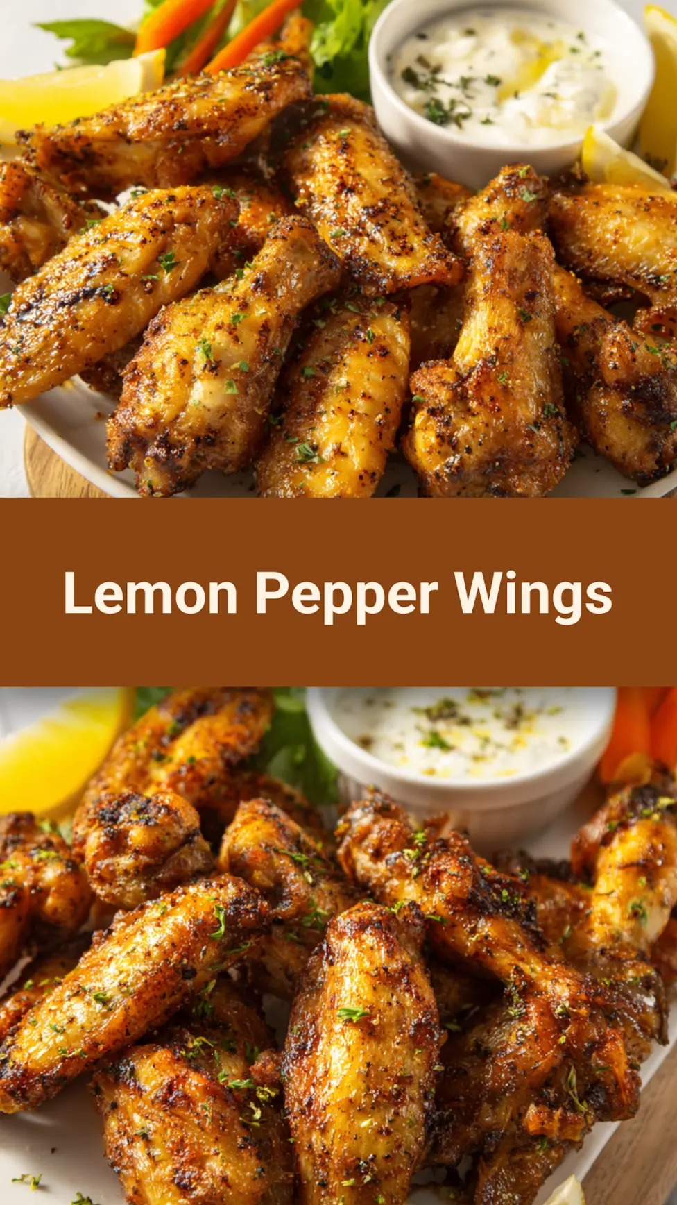 Lemon Pepper Wings recipe, served and ready to eat, easy homemade dish