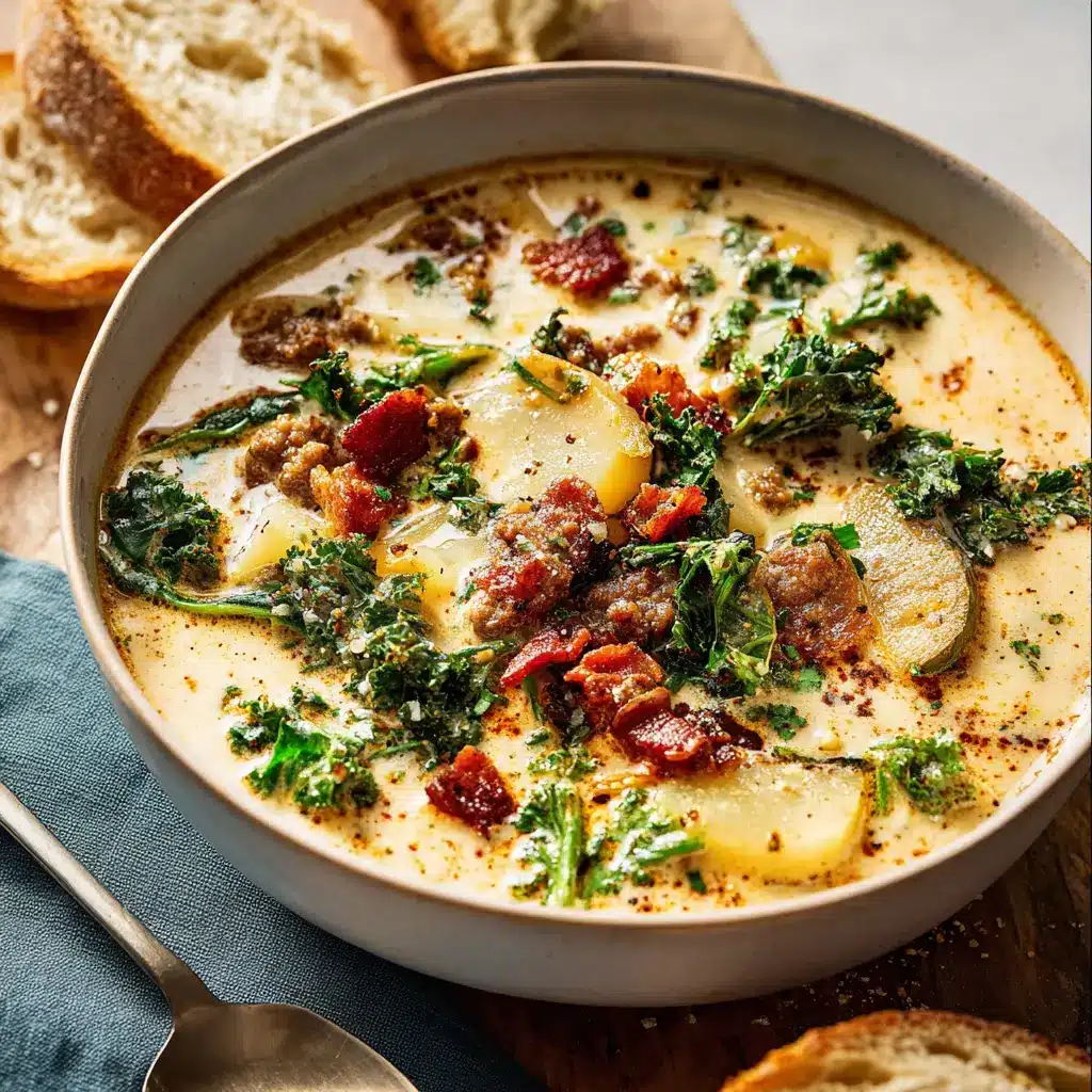 Olive Garden Zuppa Toscana recipe, served and ready to eat, easy homemade dinner