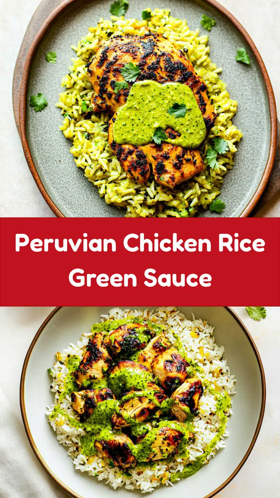 Peruvian Chicken and Rice Green Sauce Made Irresistible 7 Peruvian Chicken and Rice Green Sauce recipe, served and ready to eat, easy homemade dinner