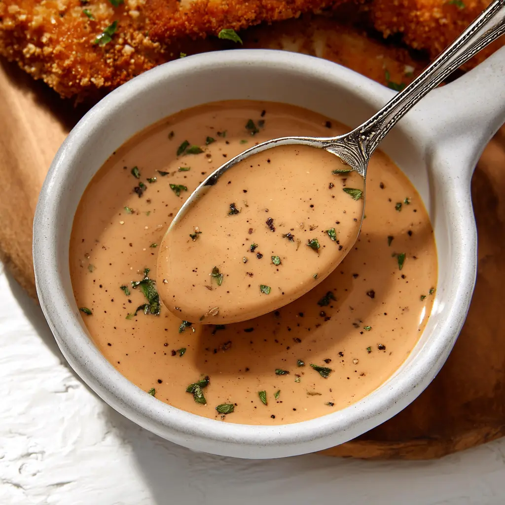Homemade Copycat Raising Cane Sauce in a small bowl, ready to serve
