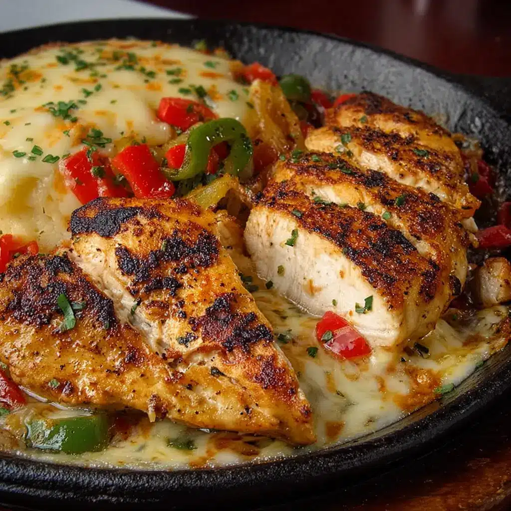 TGI Fridays Sizzling Chicken and Cheese Recipe Delivers Irresistible Comfort 6 Sizzling Chicken and Cheese recipe, served and ready to eat, easy homemade dinner