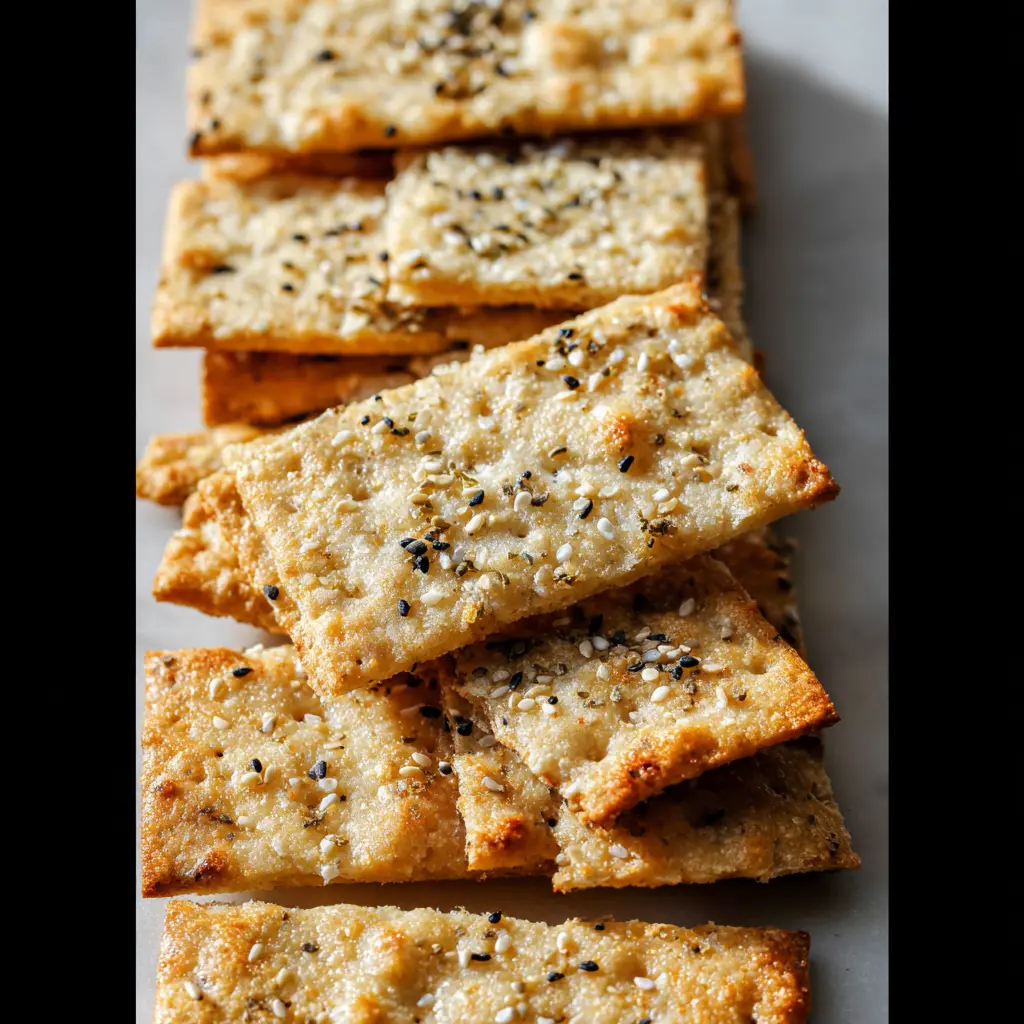 Sourdough Discard Crackers recipe, served and ready to eat, easy homemade dinner