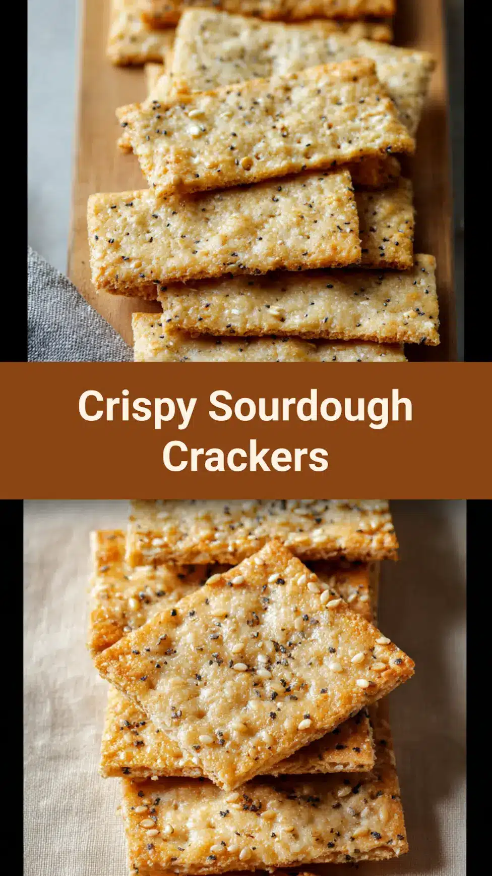 Sourdough Discard Crackers recipe, served and ready to eat, easy homemade dinner